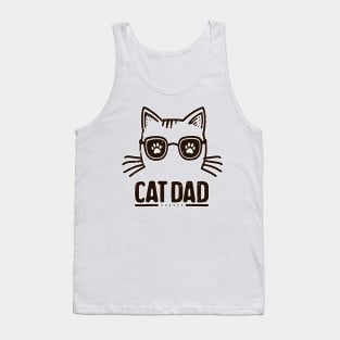 Retro black Cat Dad Tank Top